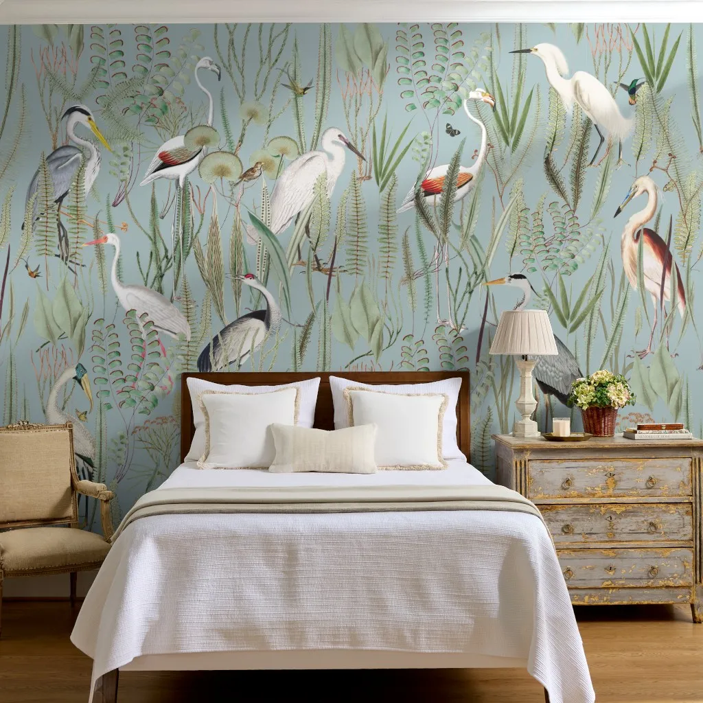 Herons in Marsh Mural on Falmouth Blue