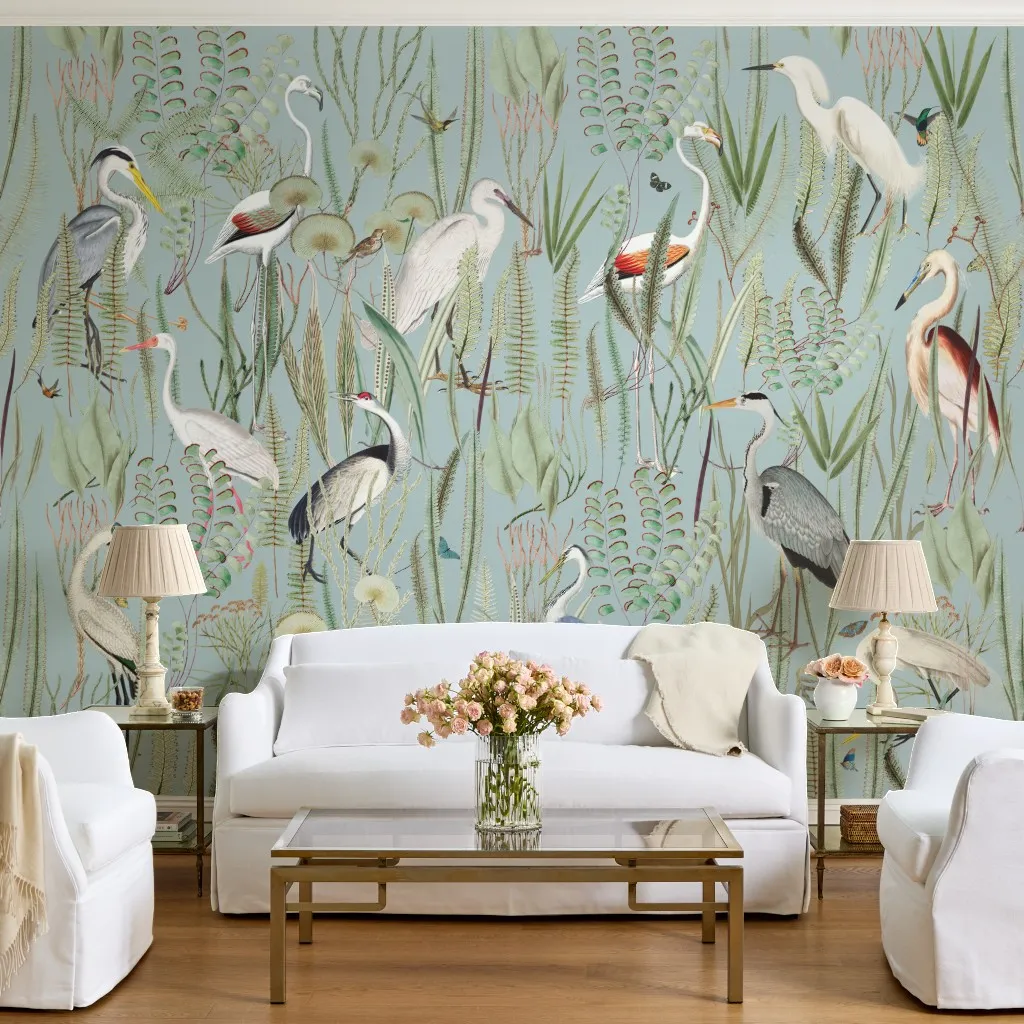 Herons in Marsh Mural on Falmouth Blue