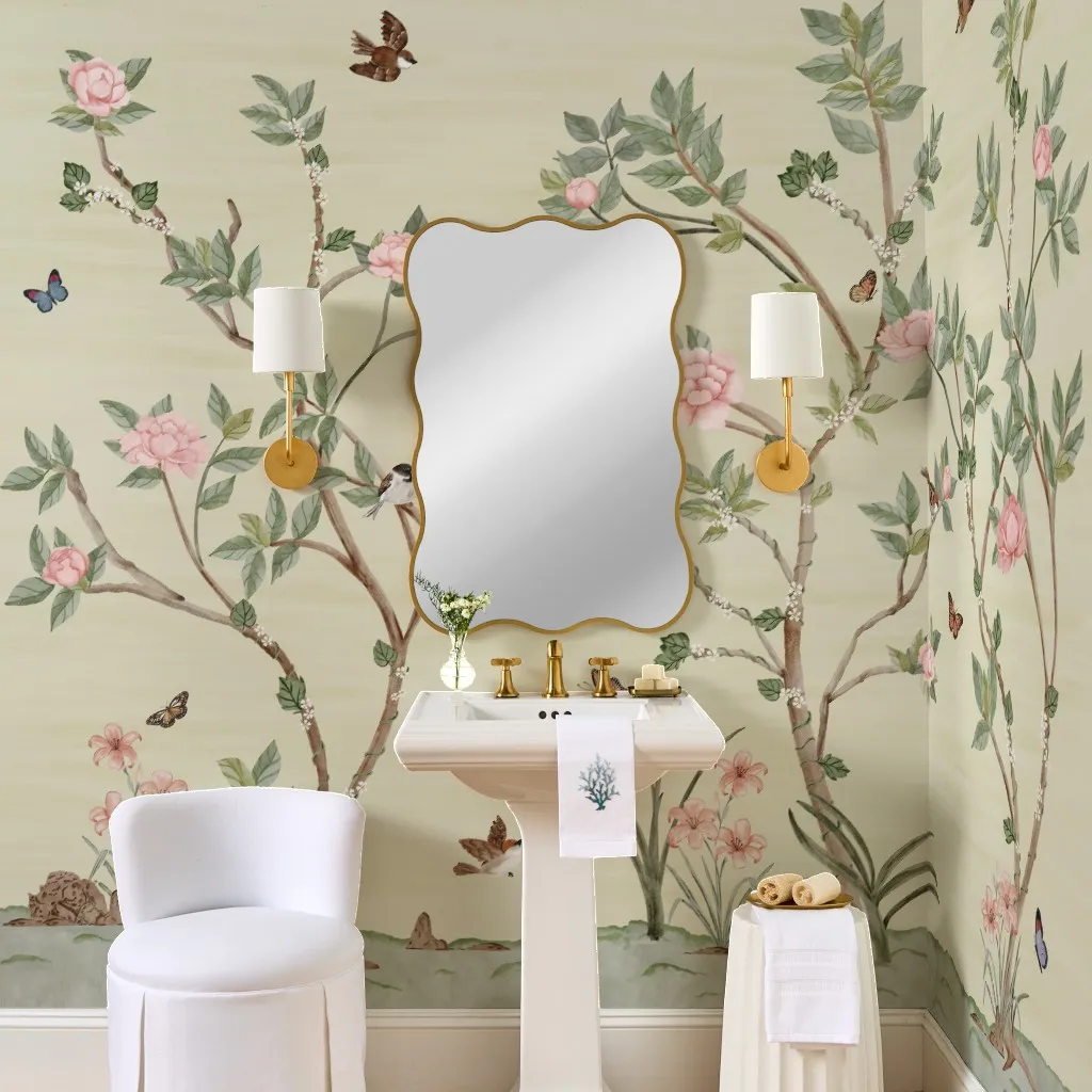Whimsical Watercolor Chinoiserie in Butter Yellow