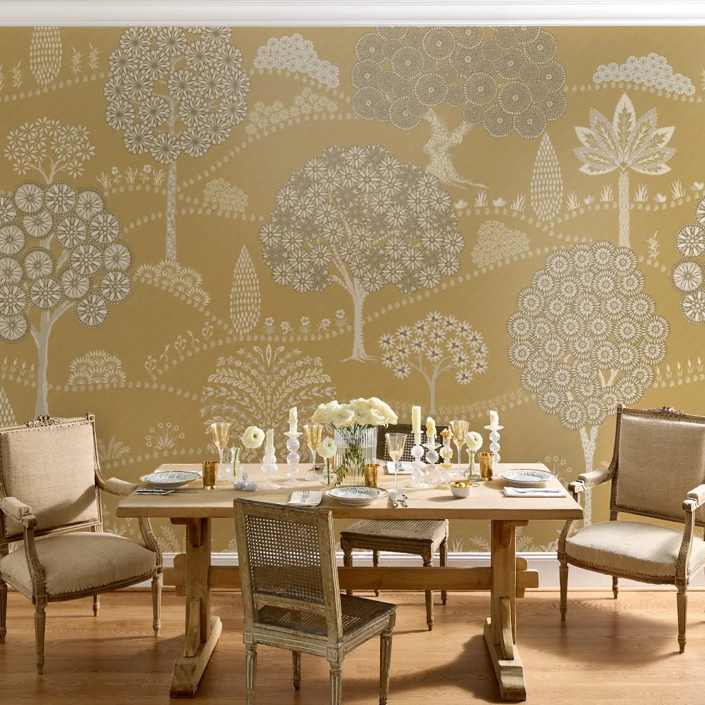 Kalpa Vatika Forest Landscape in Wheat Grass Yellow