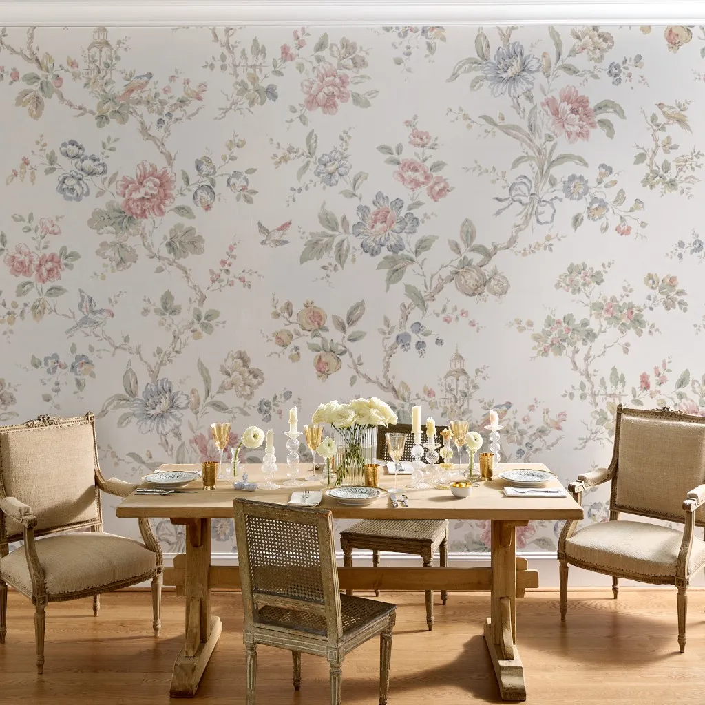 Vintage Floral Chinoiserie with Birds and Branches
